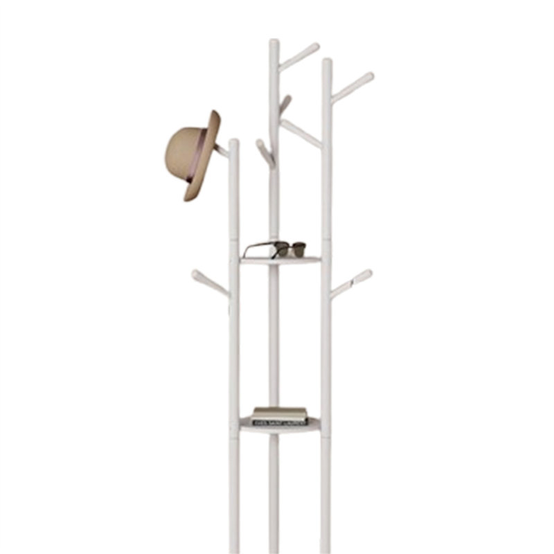 Porte-chapeau rotatif en bois massif, Blanc