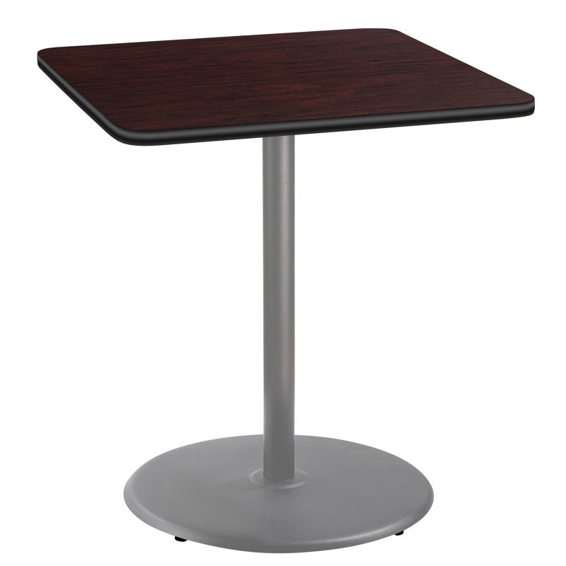 Table carrée pour salle de pause, H 42 po x L 36 po x l 36 po, gris, Acajou