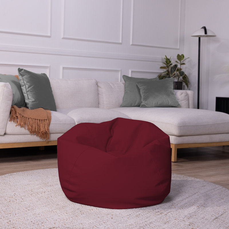 Sac à billes rond en similicuir 30 pouces pour enfants et adolescents, Similicuir rouge