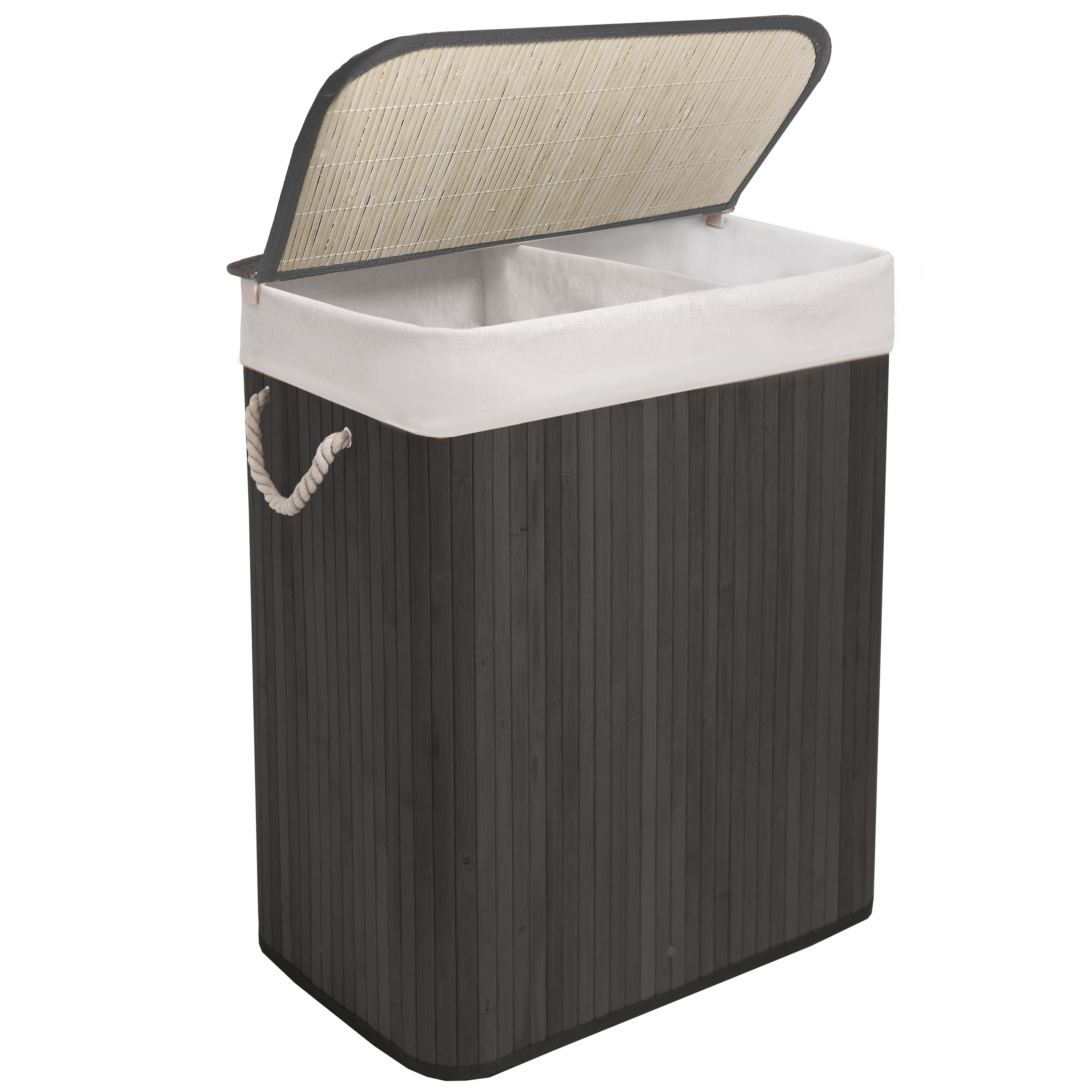Metro Lane Knight Bamboo Laundry Basket 105L Laundry Hamper With Knight Bamboo Laundry Basket 105l Laundry Hamper With Removeable Washable Lining Easy Assemble Easy Folding Storage Bin 52x32x63 Cm Natural