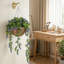 Set of 2 decorative artificial silk lavender flowers in hanging baskets