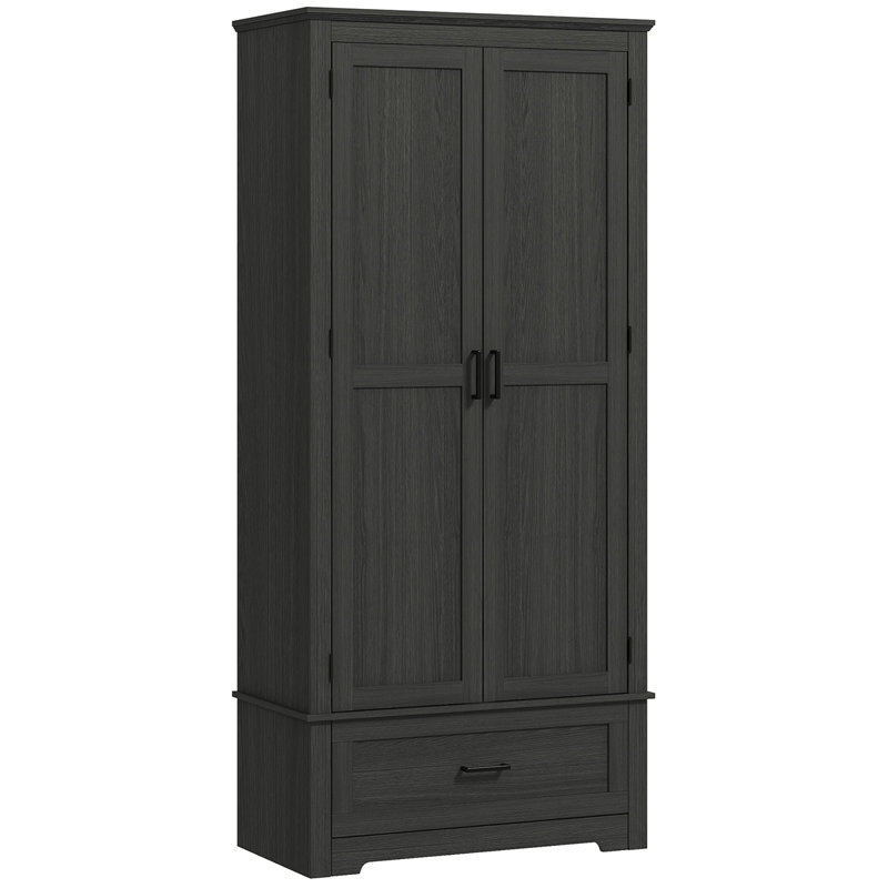 Armoire de rangement pour garde-manger de 69 po de hauteur, armoire autoportante Farmhouse avec 2 portes, tiroir et tablettes réglables pour la salle à manger