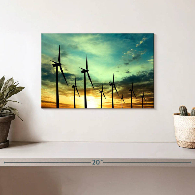 Lilie Windmills At Sunset, 8" H x 12" W