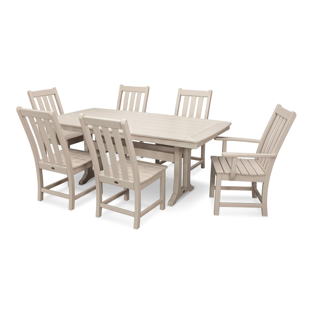 POLYWOOD Vineyard 7-Piece Dining Set with Trestle Legs POLYWOOD® 