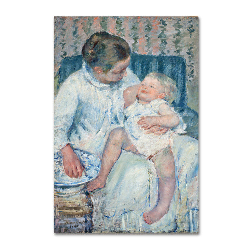« maman about to laver the sleepy child », reproduction sur toile tendue, H 24 po x l 16 po