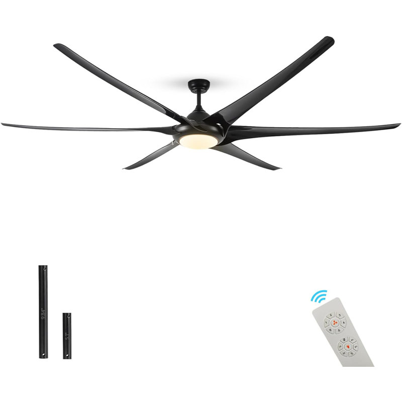 Crusaw 100'' Ceiling Fan with LED Lights, White