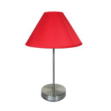 Brushed Chrome Table-lamp Complete With 12 Inch Cotton Coolie Shade – Navy