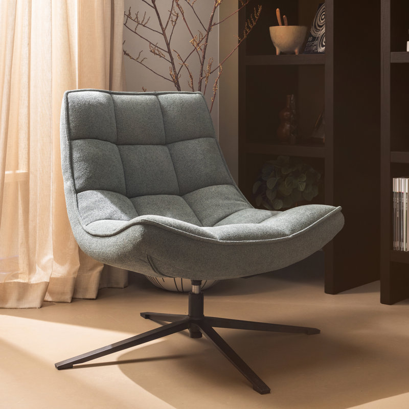 Maudi Upholstered Swivel Accent Chair, Blue
