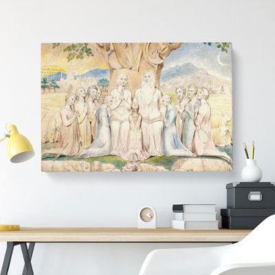 Job And His Family by William Blake - Wrapped Canvas