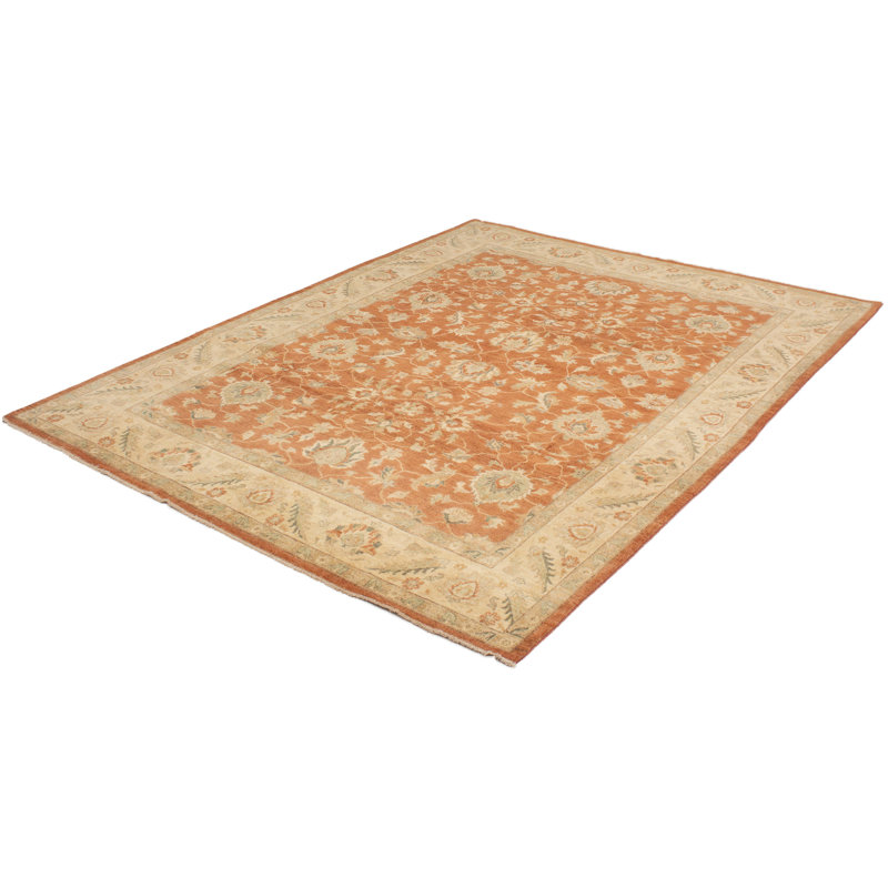 Tapis à main one-of-a-kind-noué la 2010 ushaks rouge 8 pi x 11 pi laine 6 po Fermont