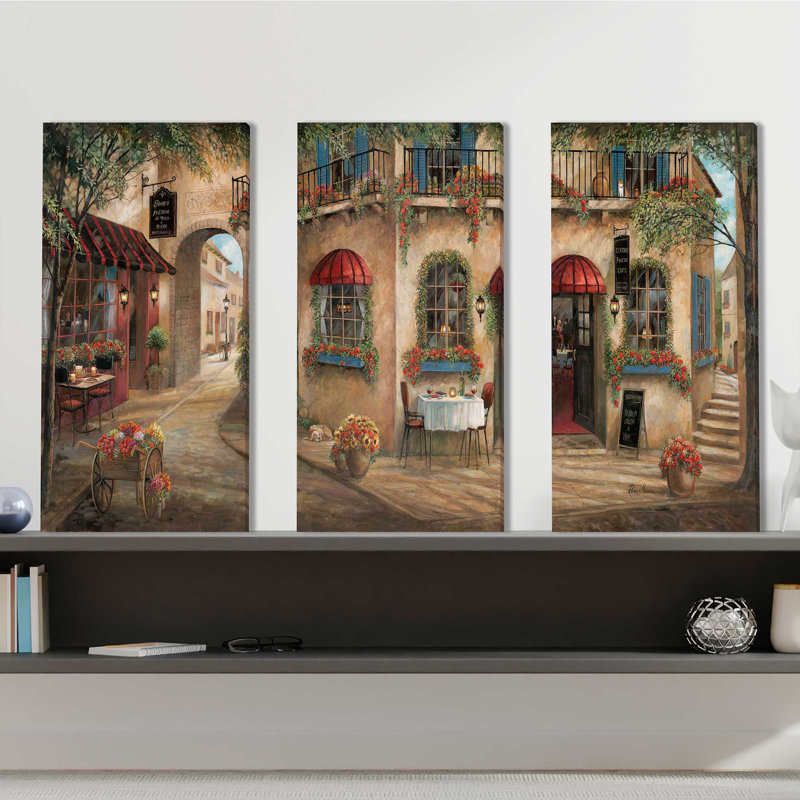 Ginos Pizzaria - 3 pièces, reproduction d'art sur toile tendue, H 24 po x l 36 po x P 0,75 po