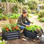 Ensemble de deux jardinières d'extérieur à herbes et légumes surélevés, 23,5 x 23,5 x 12 pouces, gris acier neutre