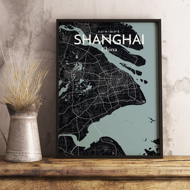 Shanghai City Map - No Frame Print, 70cm H x 50cm W x 0.13cm D