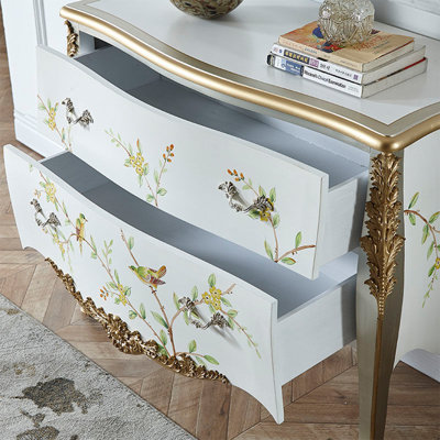 Hand-Painted Drawer Storage Cabinet