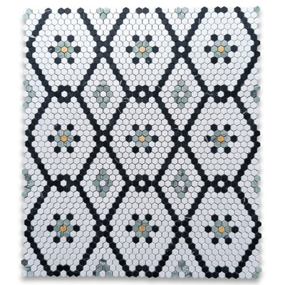 13" x 11" Marble Mosaic Sheet Subway Wall & Floor Tile