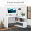 Bureau d'ordinateur rotatif polyvalent avec rangement abondant pour le bureau à domicile