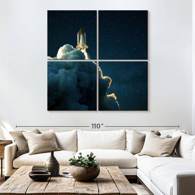 Oberle Starry Space Shuttle Launch, 74" H x 74" W