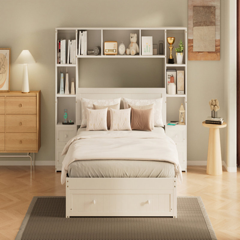 Lit plateforme Pine Wood, Queen