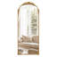 Miroir mural rétro arqué or rétro - miroir décoratif de style antique français orné, grand miroir de meuble-lavabo arqué pour entrée, cheminée, salon ou chambre à coucher, fixé au mur ou incliné-678059851-685518950
