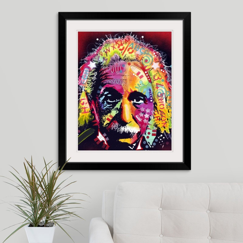 « einstein ii », impression, Cadre noir, H 32 po x l 27 po x P 1 po