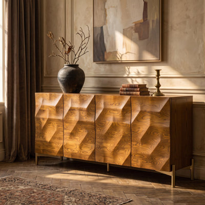 Marlowe Modern Gold + Walnut Buffet