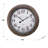 Liliya Round Wall Clock in Antique Brown, Transitional Style
