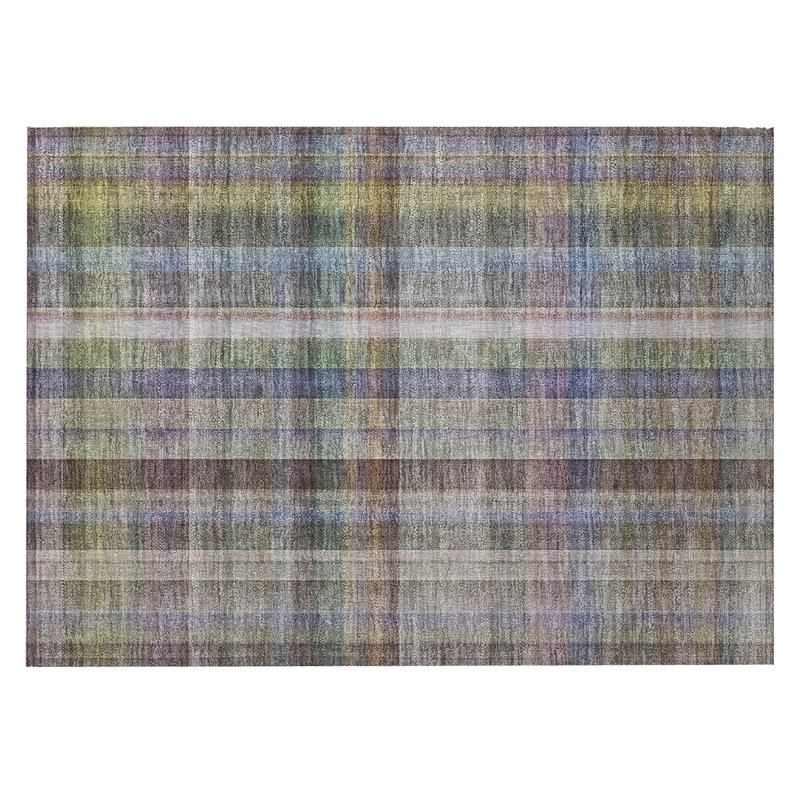 Tapis extérieur lavable antidérapant à carreaux gris 2 pi x 3 pi