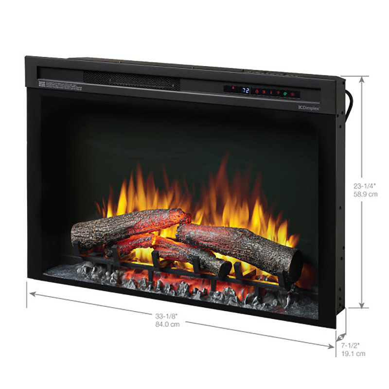 Dimplex 33-In Multi-Fire XHD Contemporary Electric Fireplace Insert with Logs - 1,000 SQ. FT.