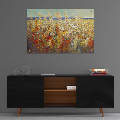 «Field of Spring Flowers II» par Tim O'Toole, art mural en verre acrylique, 24 po x 16 po