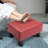 Ottoman Foot Rest, Small Foot Stool with Linen Fabric Upholstery and Plastic Legs, Cube Ottoman for Living Room-31207535