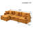 110.2" Chenille Three Seater Upholstered Sofa, Ottoman-142565045