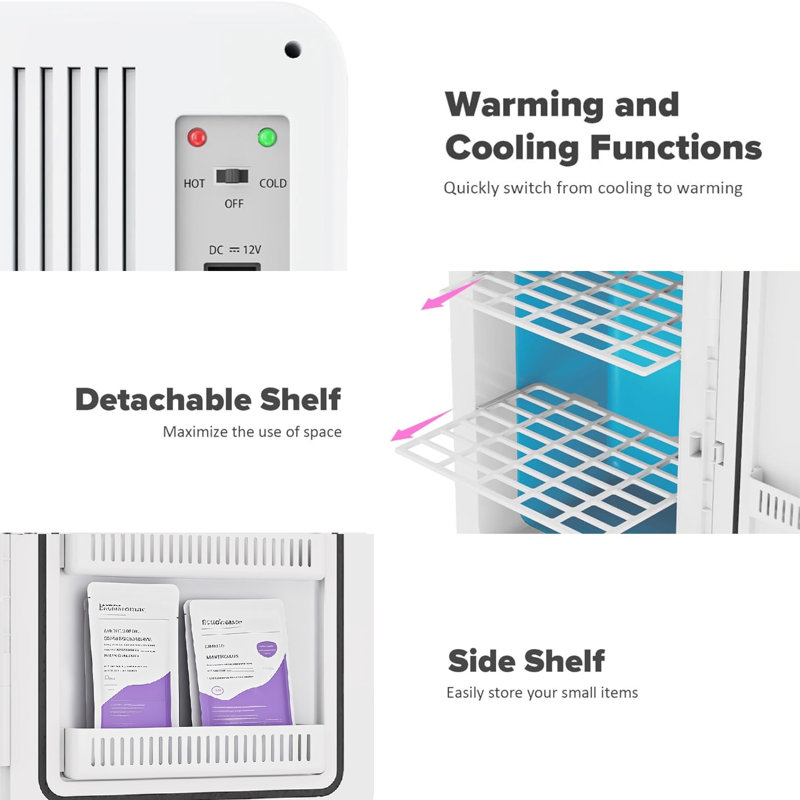 22l Mini Fridge For Bedroom, Portable Cooler & Warmer Compact Refrigerators For Skin Care, Beverage, Cosmetics, Food, Drinks, Office Desk Dorm Room