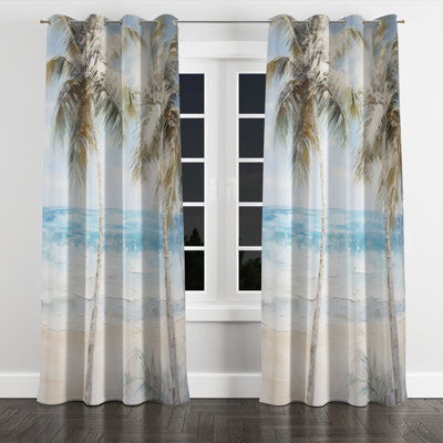 Anadela - Rideau occultant avec œillets Palm Trees - 1 panneau