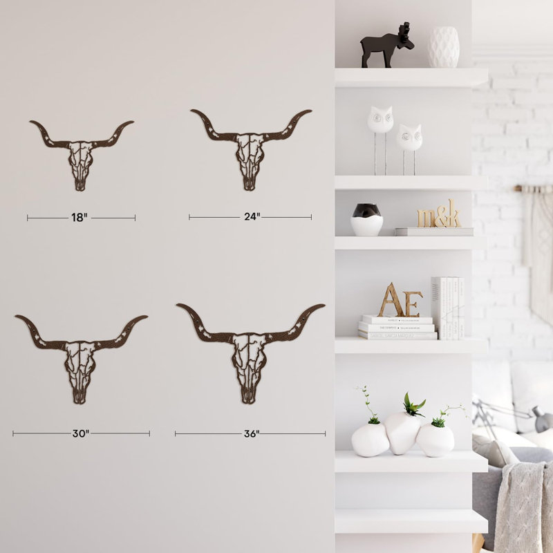 Décoration murale en métal, H 24 po x l 36 po x P 0,05 po, Bronze