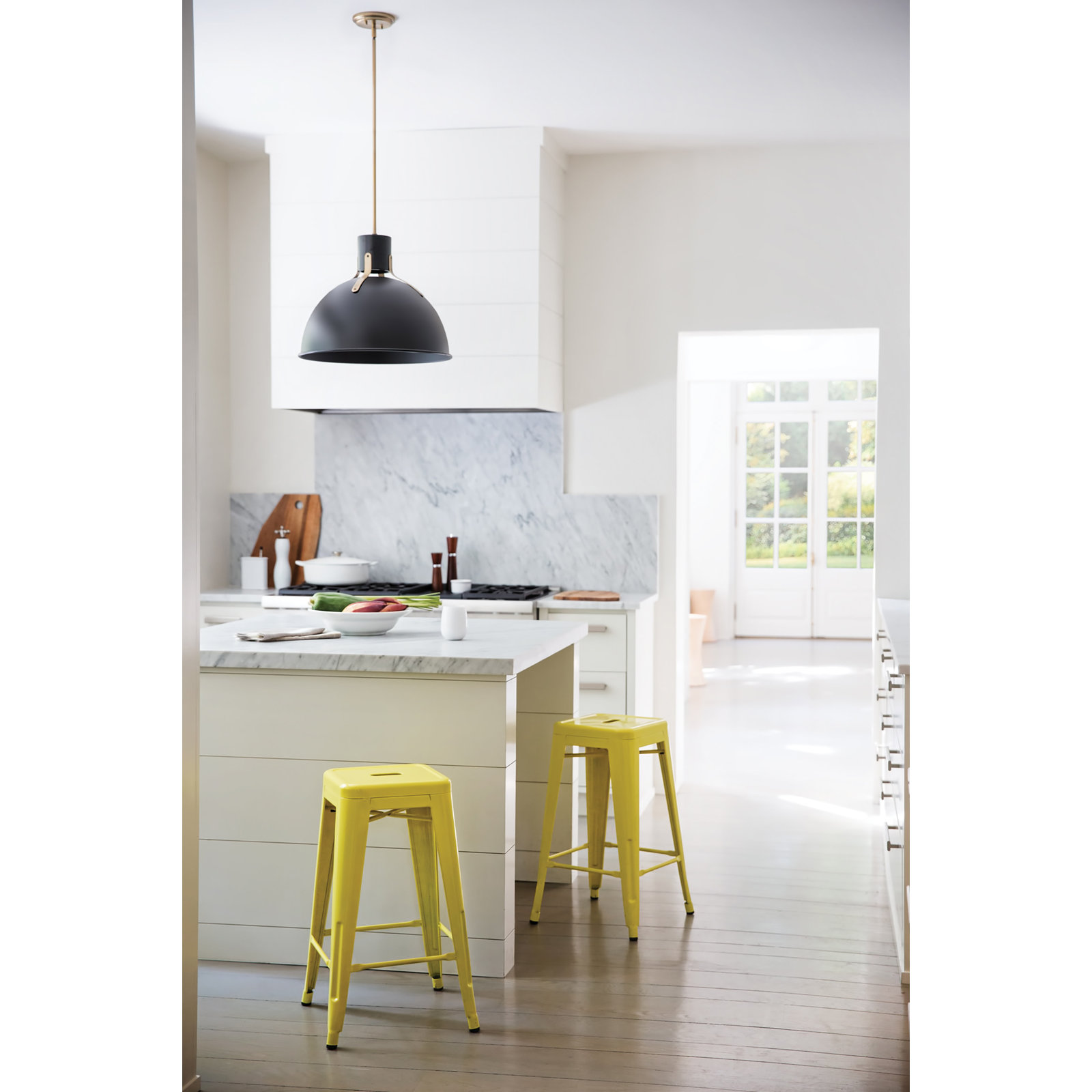 Clendon 1 - Light Single Dome Pendant, Satin Black, 17" H x 20" W x 20" D, Satin Black