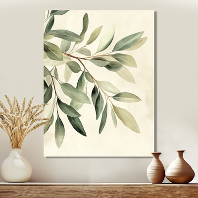 Soft Eucalyptus Olive Branch IV - Green Greenery Wall Art