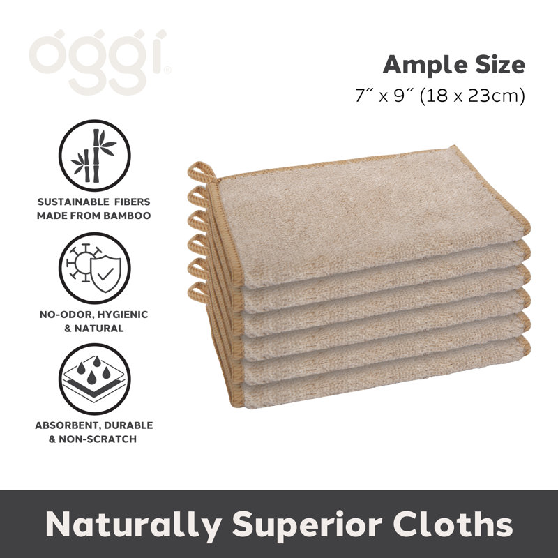 Set of 6 Kitchen Cloths Solid, Brown