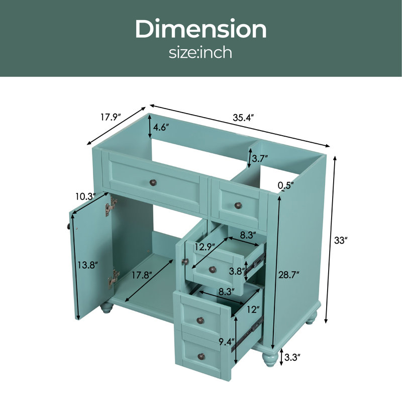 Base de meuble-lavabo simple 35,4 po seulement