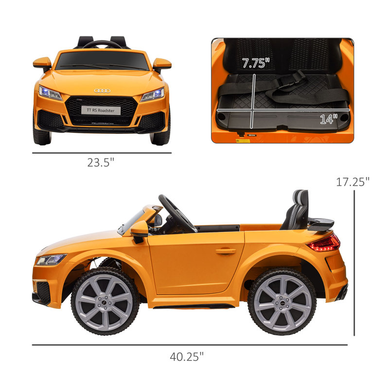 Yellow 6V Audi TT RS Roadster Kids Electric Ride-On Car