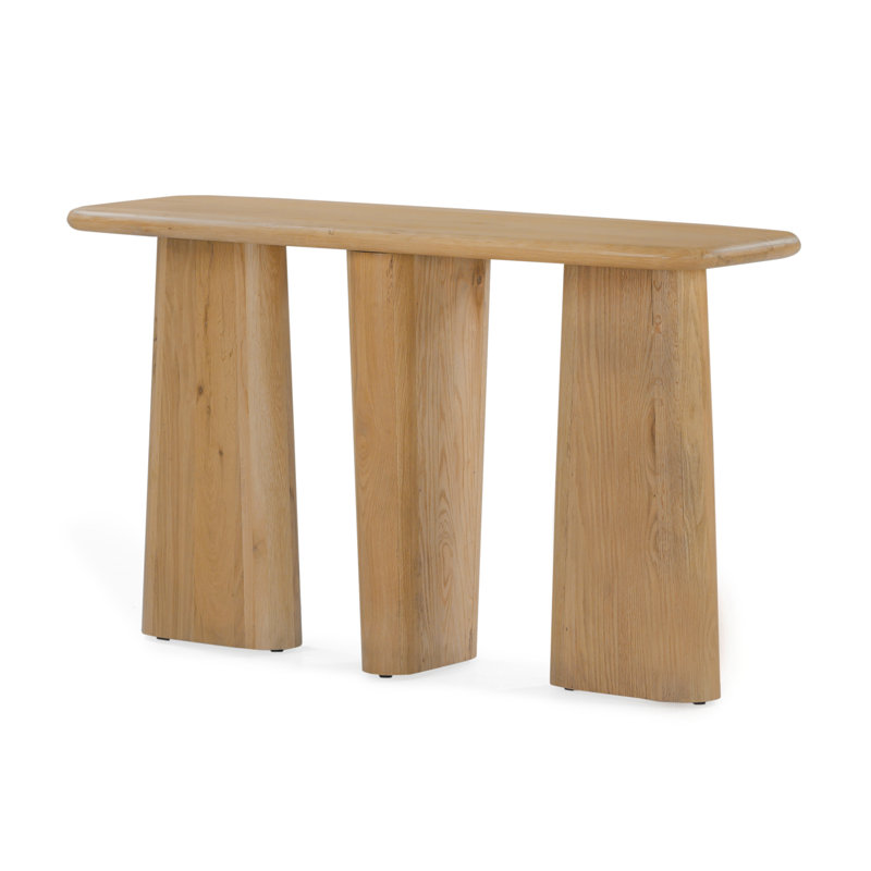 Console en bois massif de 52 po Daily, Bois naturel