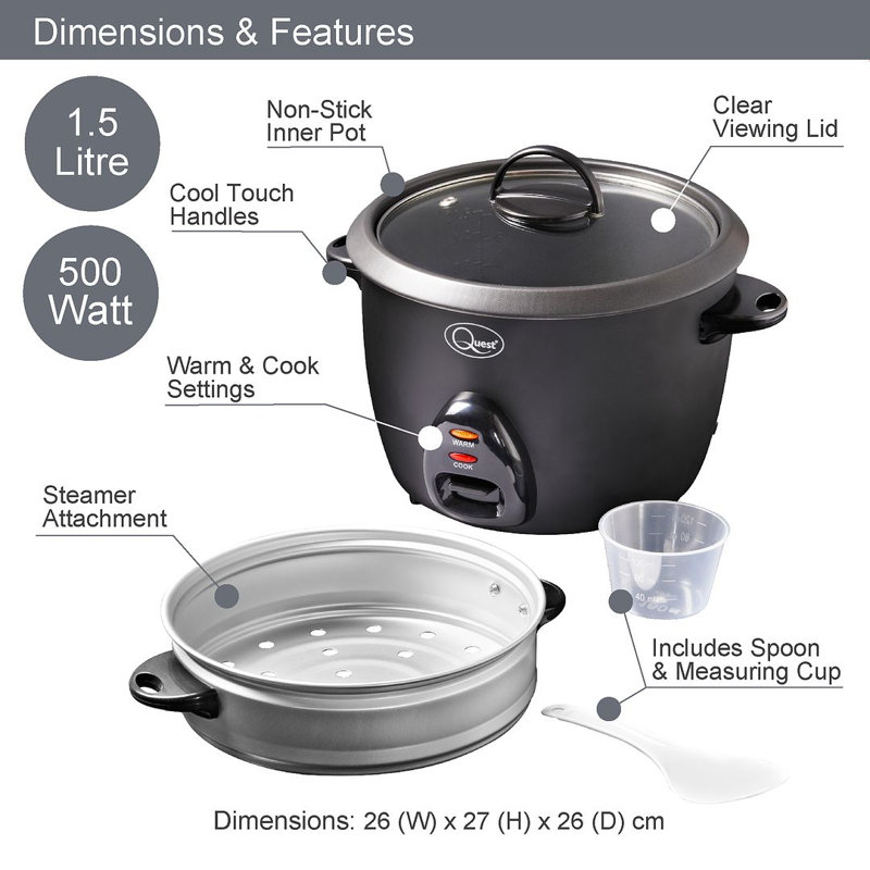 1.5L RICE COOKER AND STEAMER