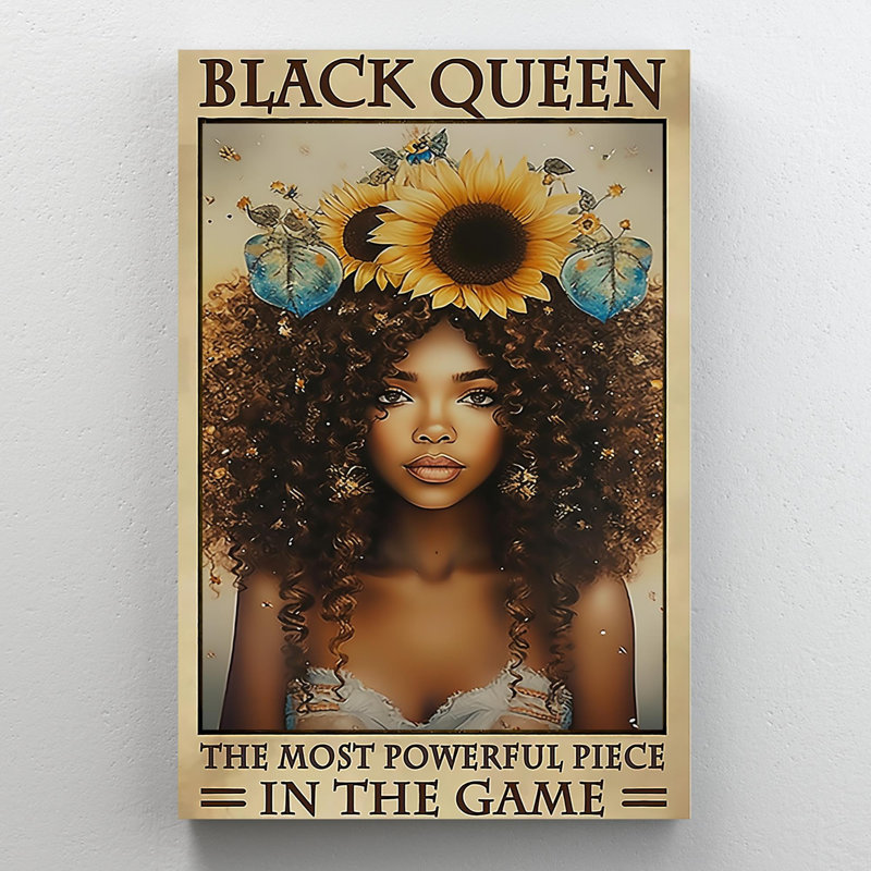 Black Queen - 1 Piece Rectangle Graphic Art Print On Wrapped Canvas, L 24 po x H 36 po