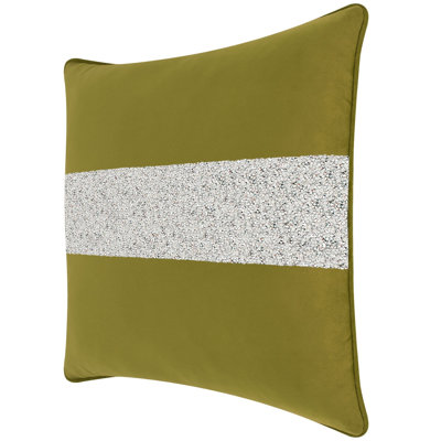 Coussin lumineux avec rayures strass - velours