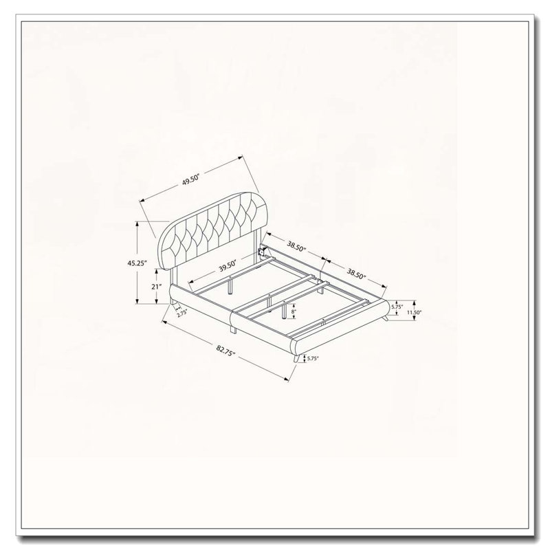 Lit plateforme tapissier en similicuir