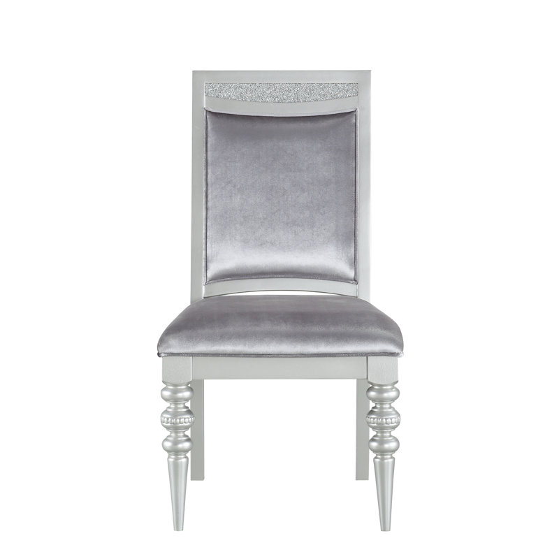 Ensemble de 2 chaises d'appoint en tissu et finition platine Maverick