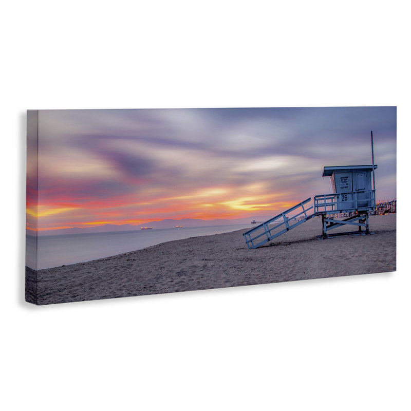 «Beach Hut Sunset» par Jeff Poe, H 13 po x l 30 po x P 1,5 po