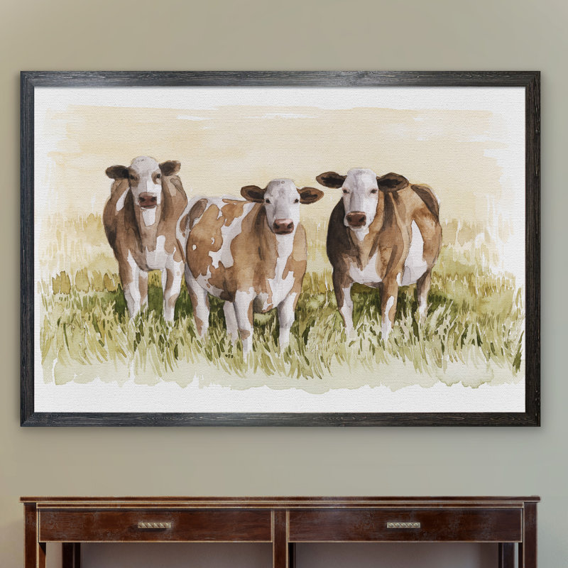 «Golden Graze I» par Paul Cezanne - reproduction d'art encadrée, H 28 po x l 38 po x P 1,3 po, Toile avec encadrement ébène