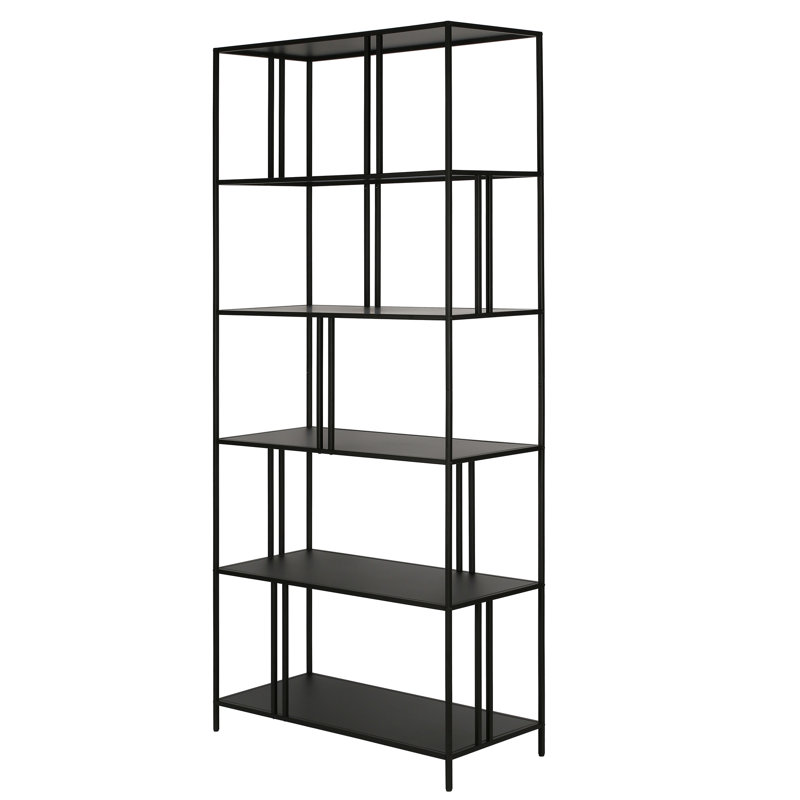 193cm H x 86.3cm W Steel Standard Bookcase, Blackened Bronze