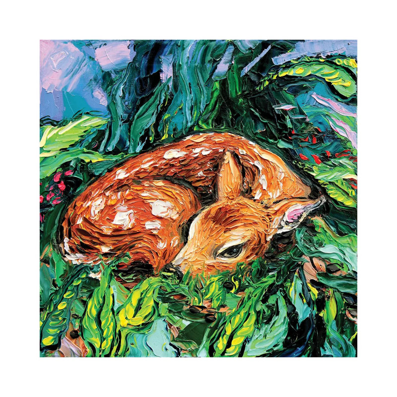Reproduction d’art « Fawn » par aja Trèves, H 26 po x l 26 po x P 1,5 po, Toile tendue, Pas de tapis