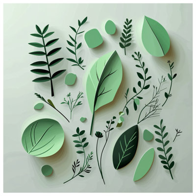 Rideau de douche à feuilles - Décoration de salle de bain nature scandinave